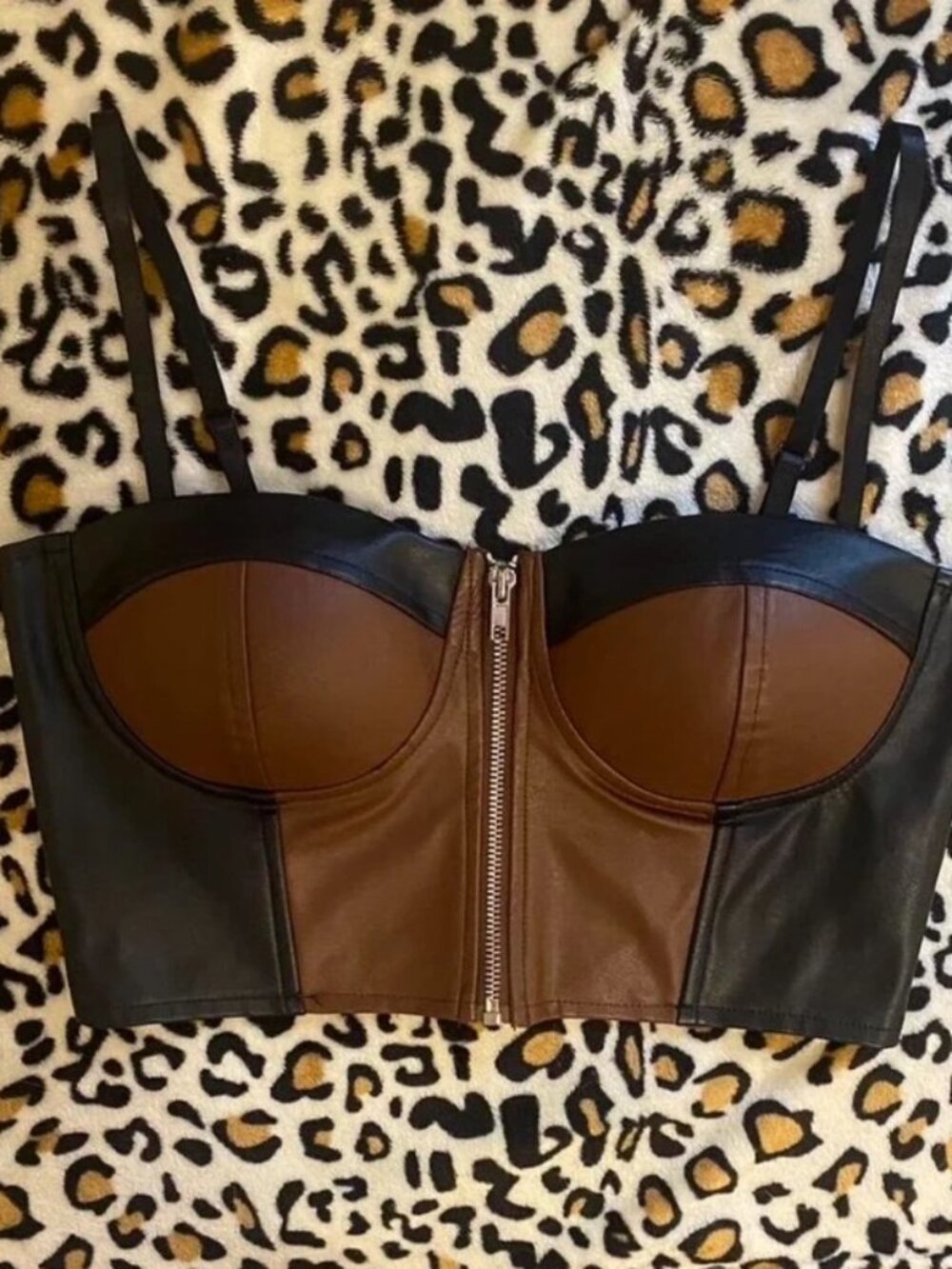 vintage leather corset bustier crop top y2k emo steampunk grunge
